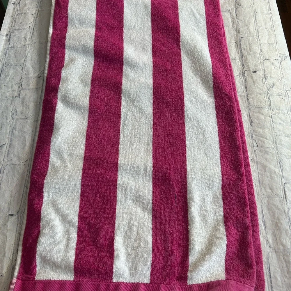 UGG STRIPED BEACH TOWEL 100% COTTON IN TURQUOISE/PINK/WHITE VARIANT